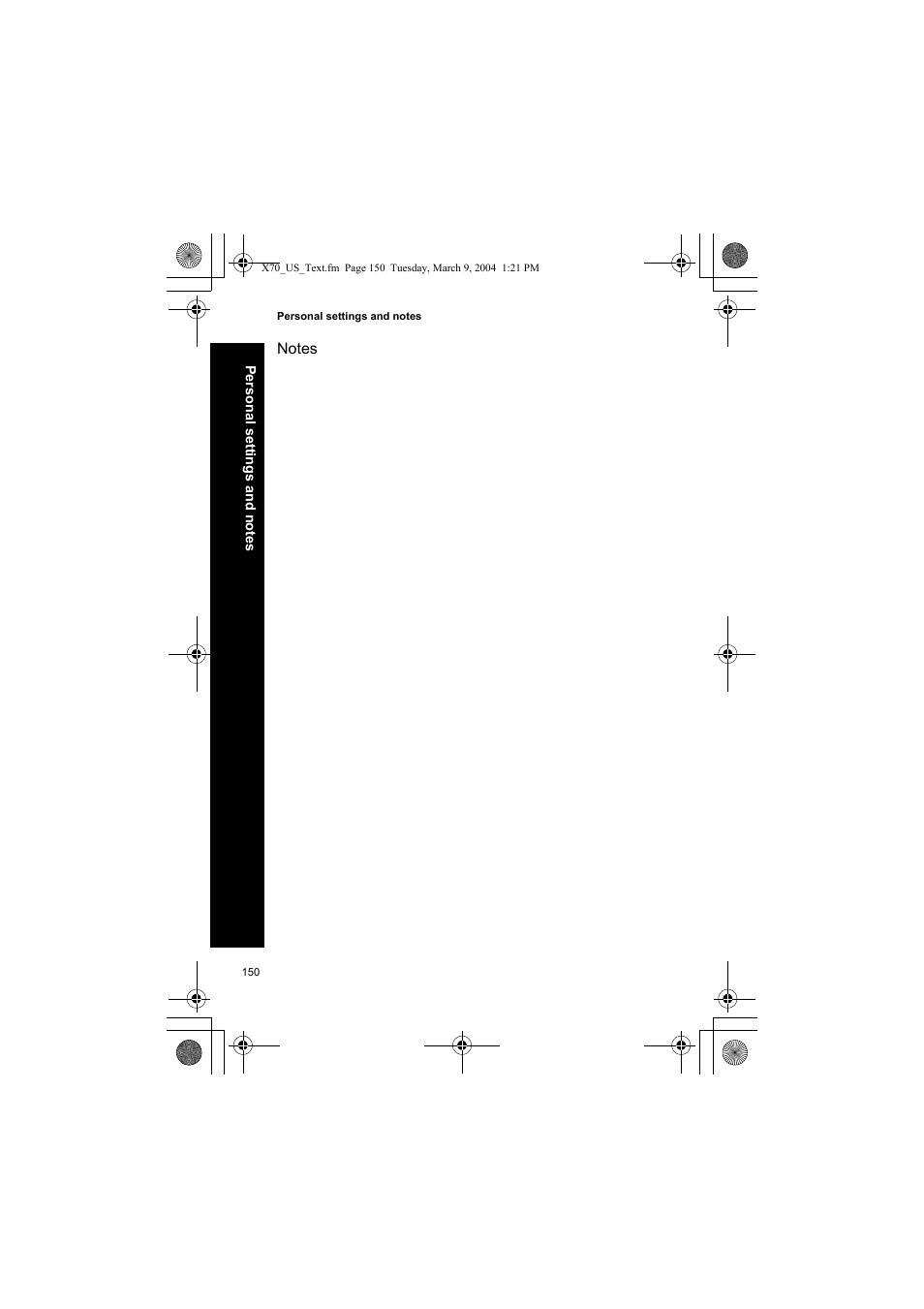 Notes | Panasonic EB-X70 User Manual | Page 150 / 158