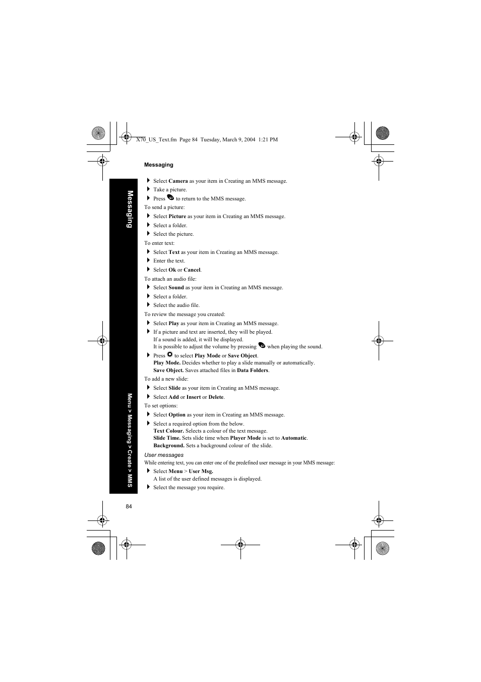 User messages | Panasonic EB-X70 User Manual | Page 84 / 158