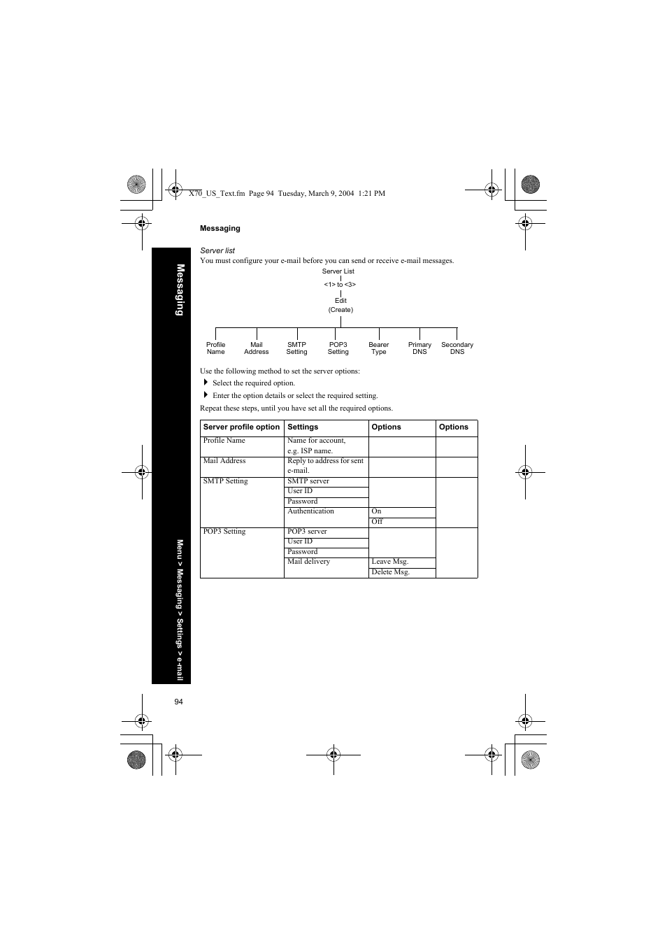 Server list | Panasonic EB-X70 User Manual | Page 94 / 158