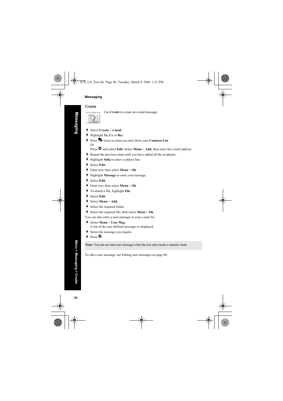 Create | Panasonic EB-X70 User Manual | Page 96 / 158