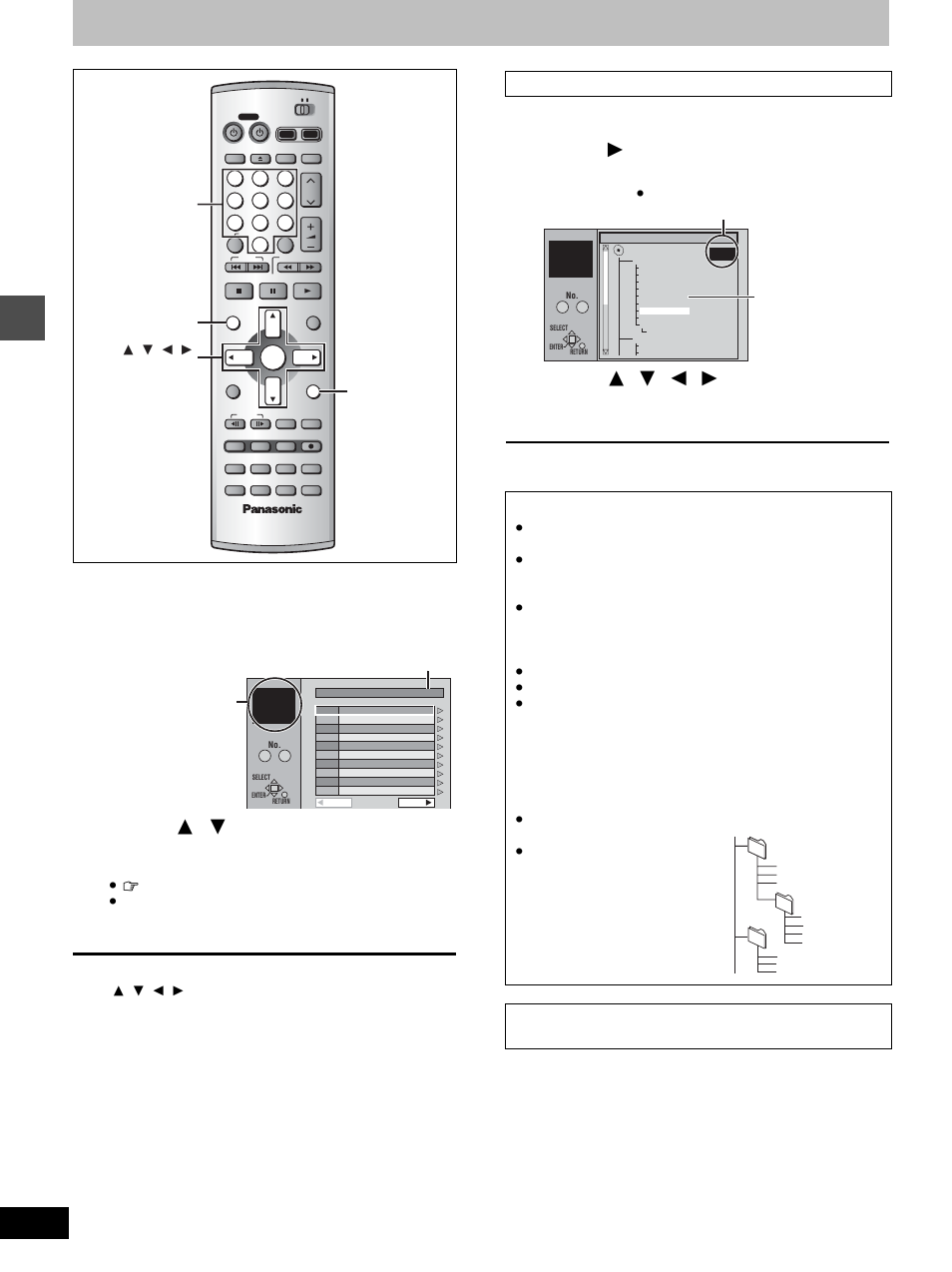 Using menus to play mp3 discs, Press [top menu, Press [ 1 ] to display the tree screen | Pl a y in g ba c k | Panasonic DMR-E100H User Manual | Page 24 / 72