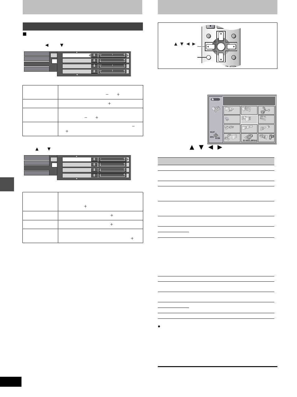 Using the functions window, Press [functions, Press [ 3 , 4 , 2 , 1 ] to select an item | Press [enter, Video menu, Using on-screen menus | Panasonic DMR-E100H User Manual | Page 50 / 72