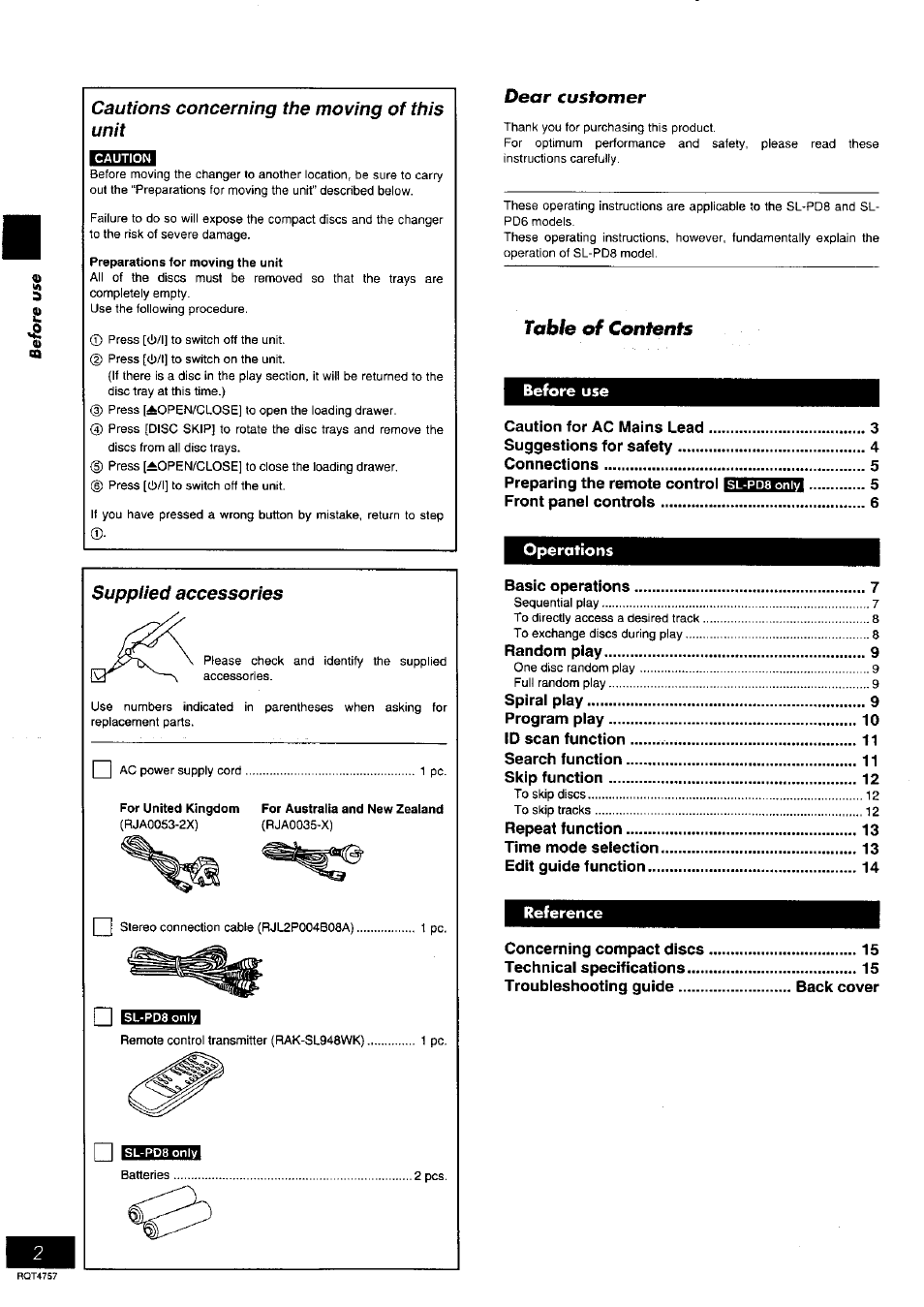 Panasonic SL-PD6 User Manual | Page 2 / 16