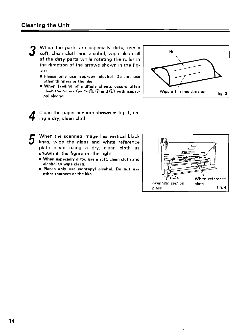 Cleaning the unit | Panasonic KV-SS25U User Manual | Page 14 / 20