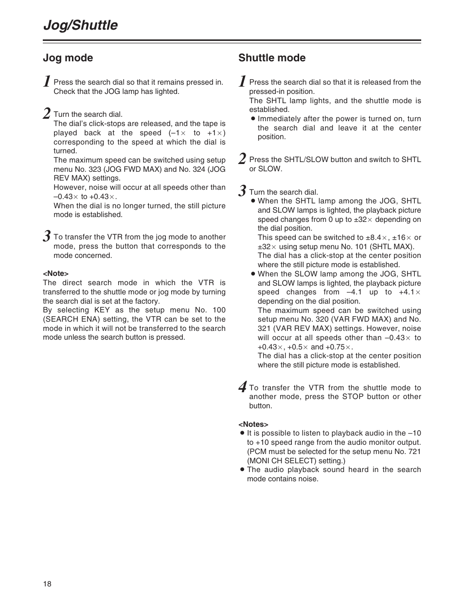 Jog/shuttle | Panasonic AJ-SD930P User Manual | Page 18 / 80