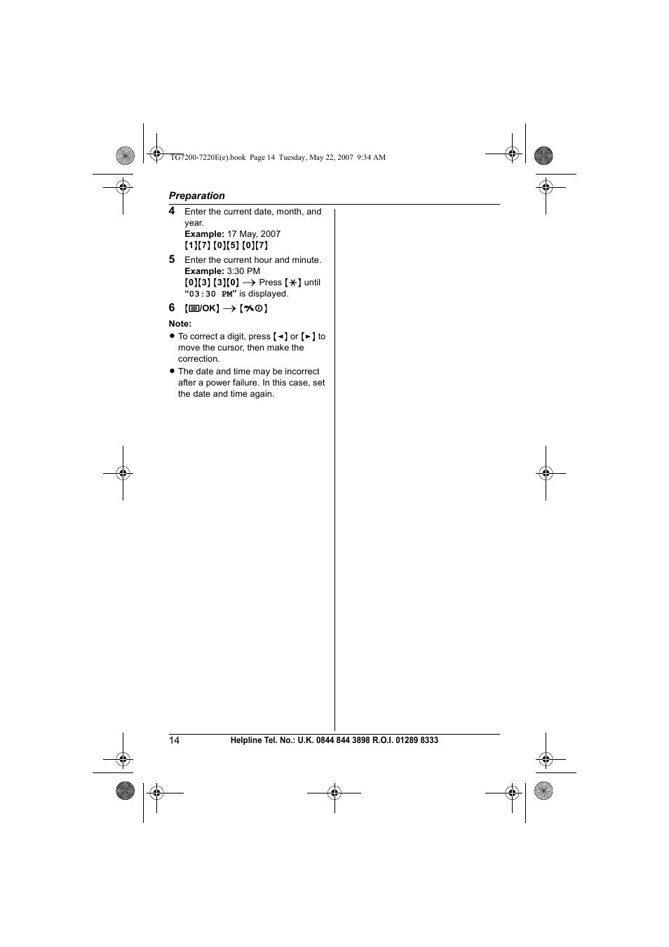 Panasonic TG7200-7220E User Manual | Page 14 / 44