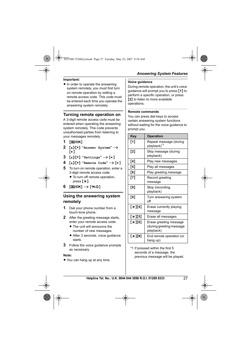 Panasonic TG7200-7220E User Manual | Page 27 / 44