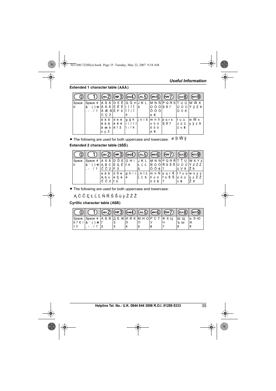 Panasonic TG7200-7220E User Manual | Page 35 / 44