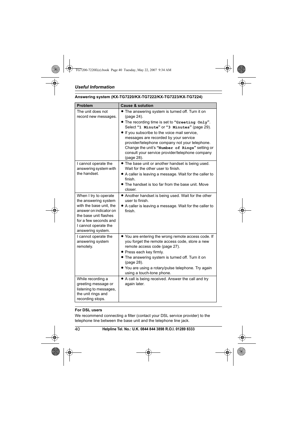 Panasonic TG7200-7220E User Manual | Page 40 / 44