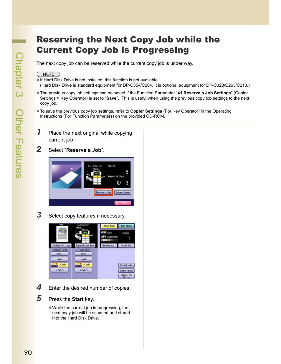 Chapter 3 other features | Panasonic WORKIO C213 User Manual | Page 90 / 98