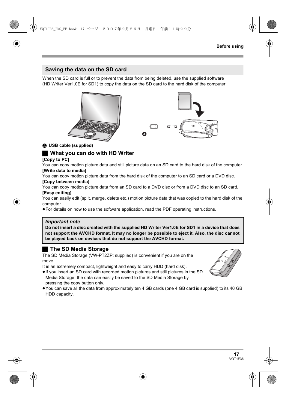 Panasonic AG-HSC1UP User Manual | Page 17 / 140