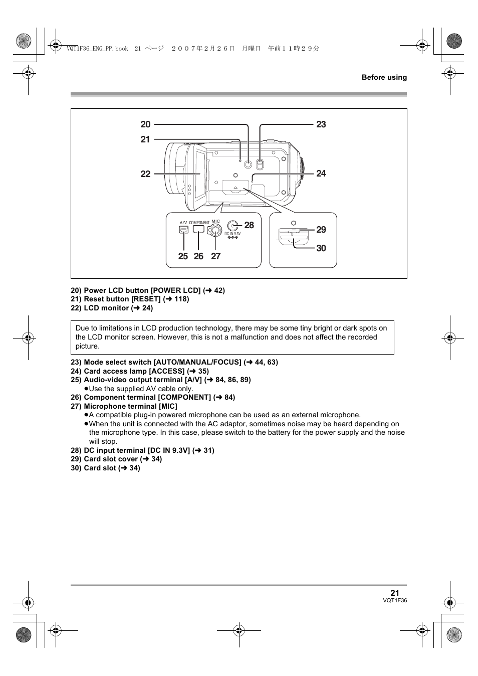 Panasonic AG-HSC1UP User Manual | Page 21 / 140