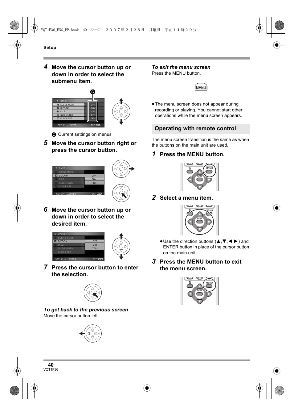 L 40) | Panasonic AG-HSC1UP User Manual | Page 40 / 140