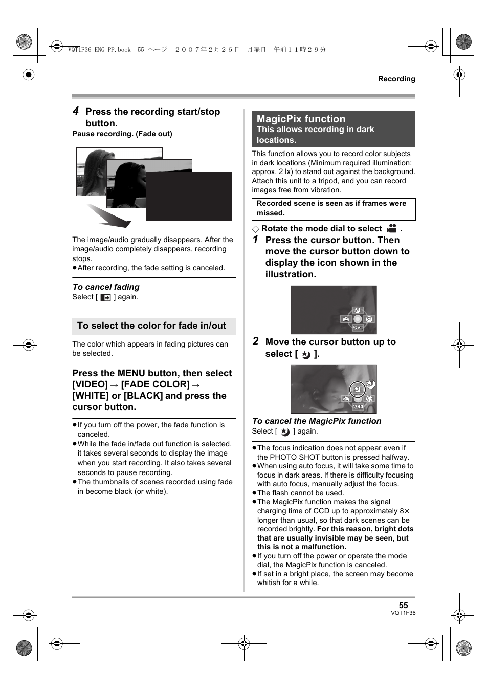 Magicpix function | Panasonic AG-HSC1UP User Manual | Page 55 / 140