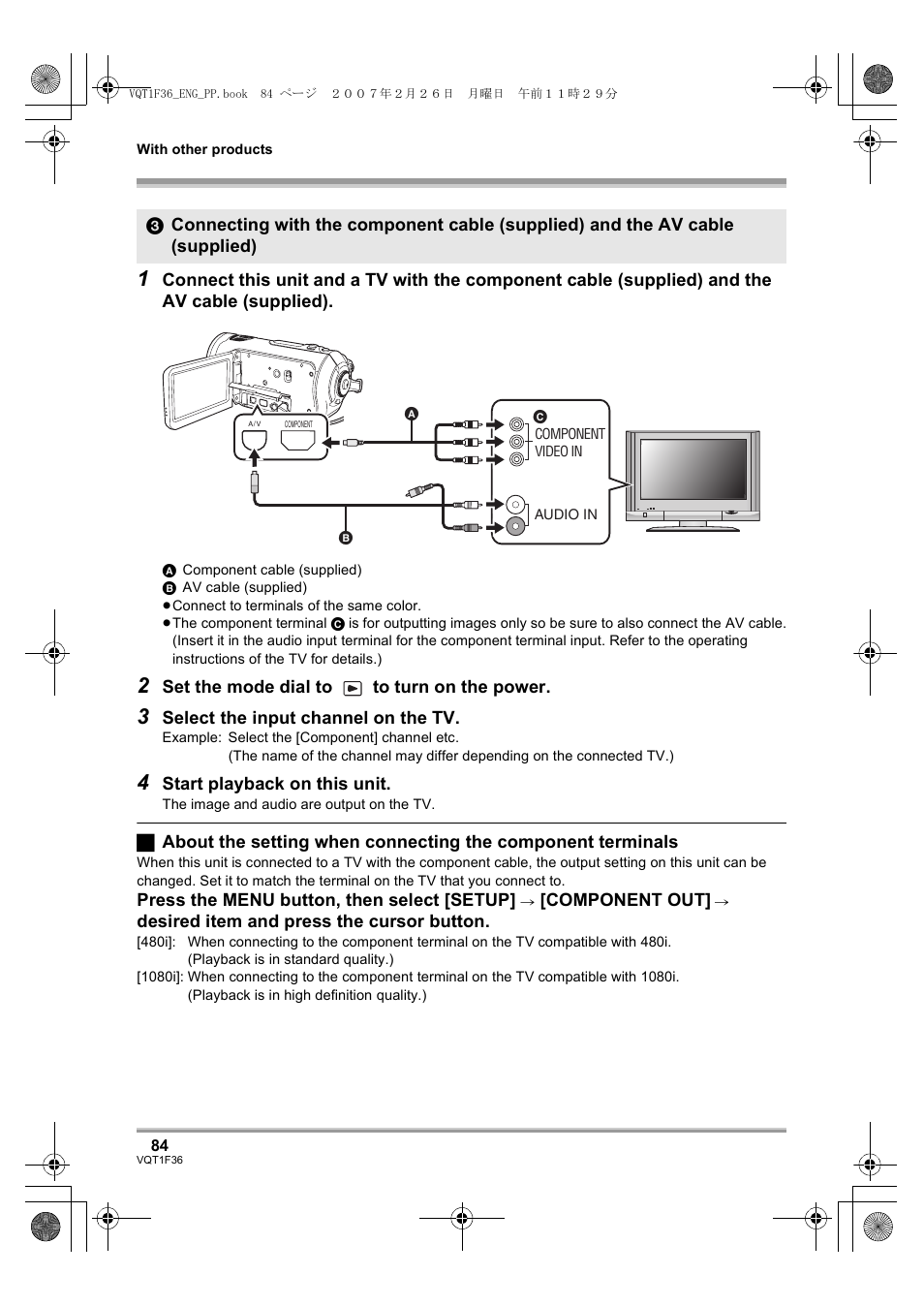 L 84, L 84) | Panasonic AG-HSC1UP User Manual | Page 84 / 140