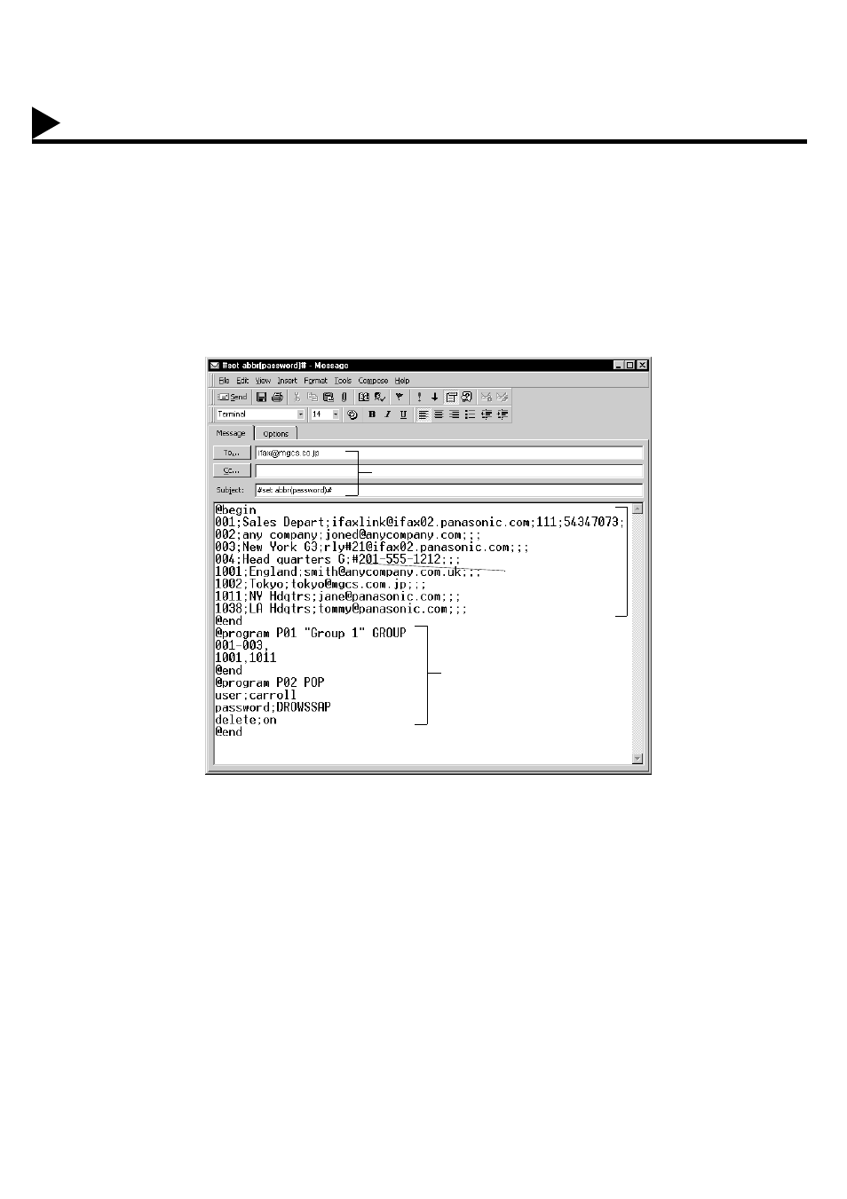 To program one-touch / abbr no. for the first time, Programming or retrieving parameters via email | Panasonic DX-2000 User Manual | Page 58 / 224