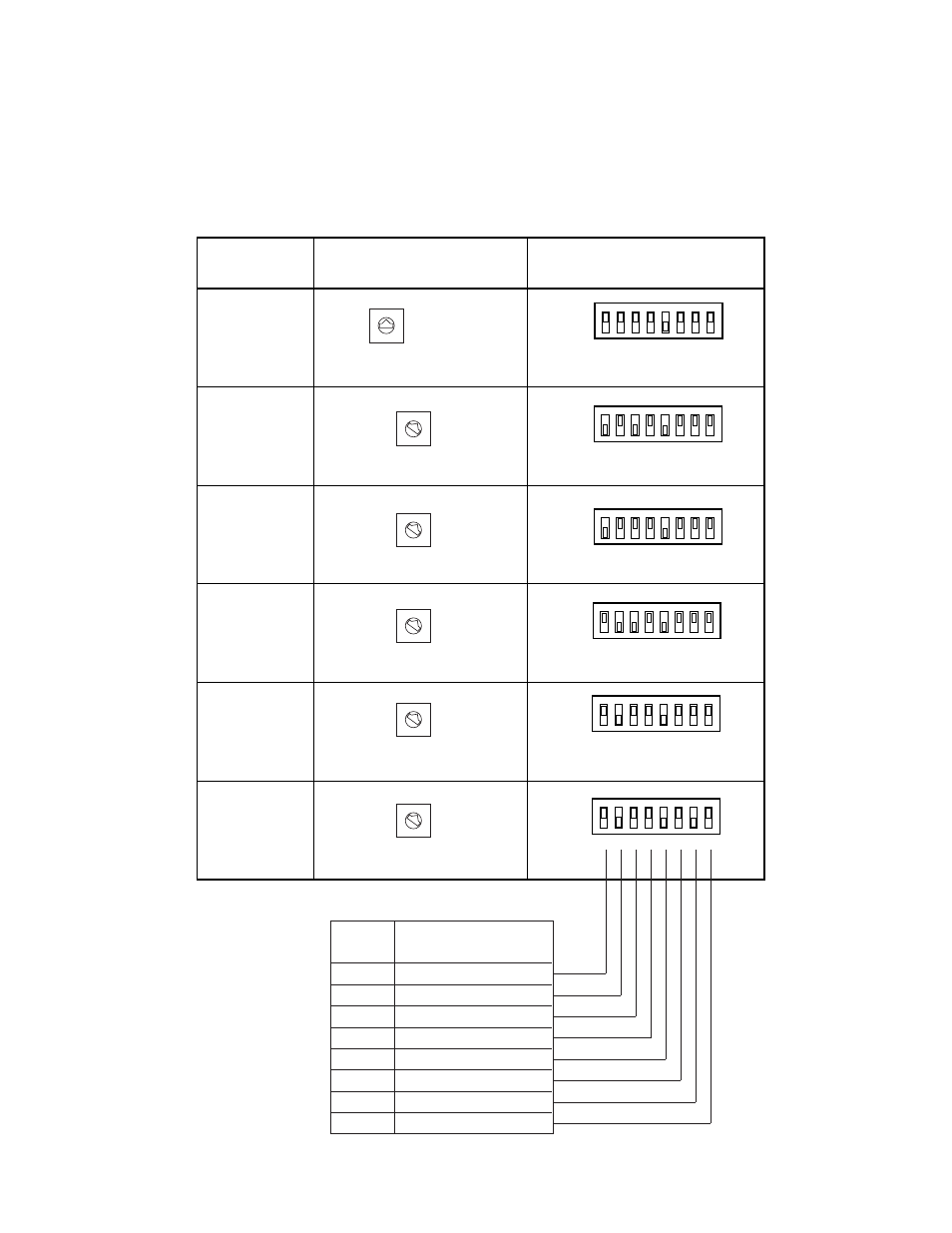 Rear panel switch setting (summary), System controller no. sw mode dip sw ps•data, Wj-fs616c | Wj-fs616, Wj-sx350 (ver. 1.xx) | Panasonic WV-CU360C User Manual | Page 8 / 77