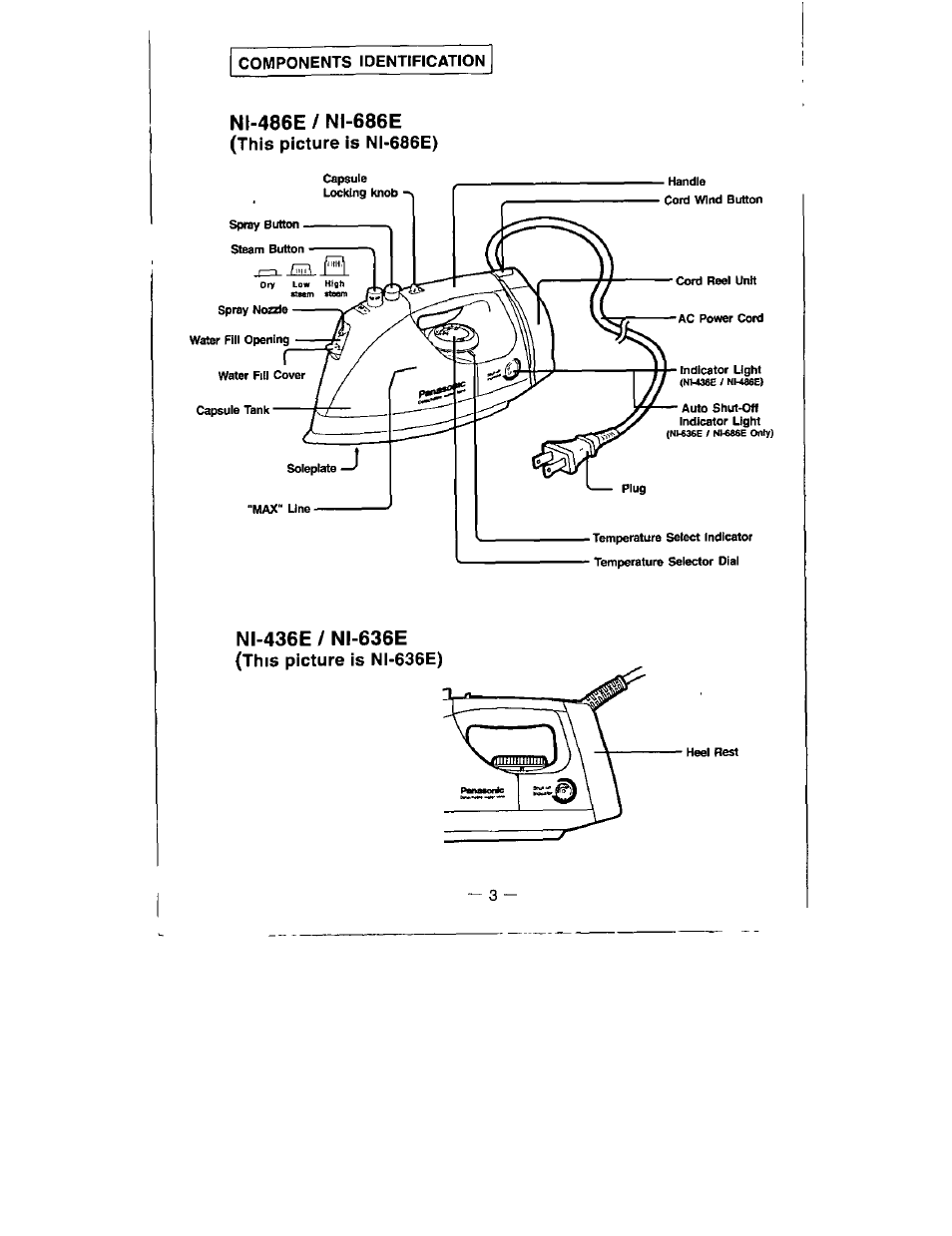 Ni-486e / ni-686e, Ni-436e / ni-636e | Panasonic NI-636E User Manual | Page 3 / 10