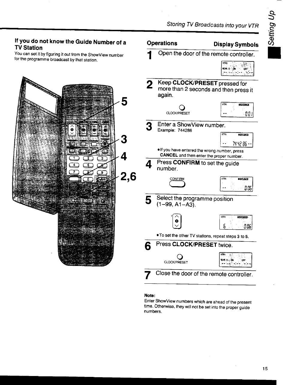 Operations, Display symbols | Panasonic NV-HS1000EC User Manual | Page 15 / 62