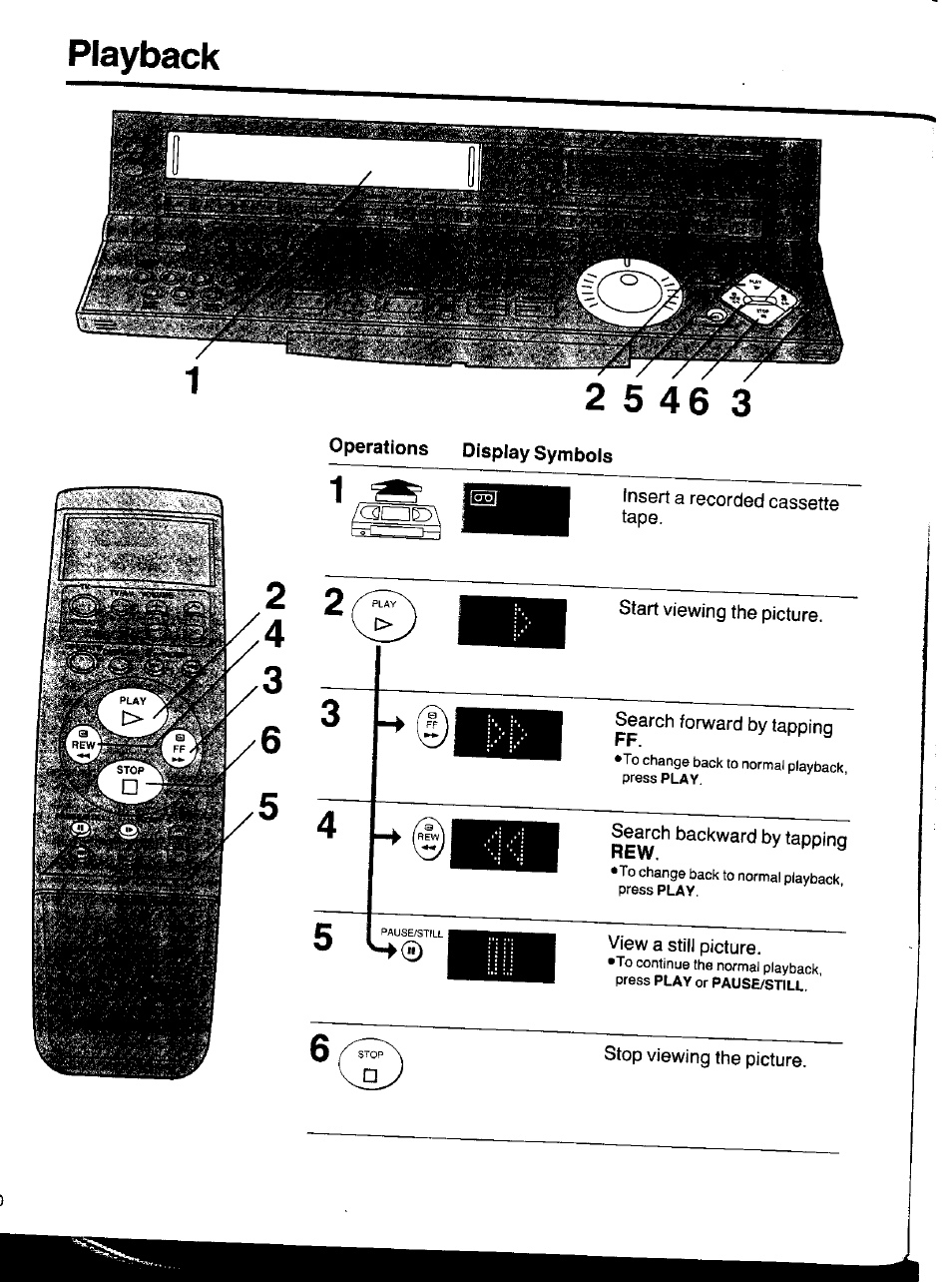 Playback | Panasonic NV-HS1000EC User Manual | Page 20 / 62