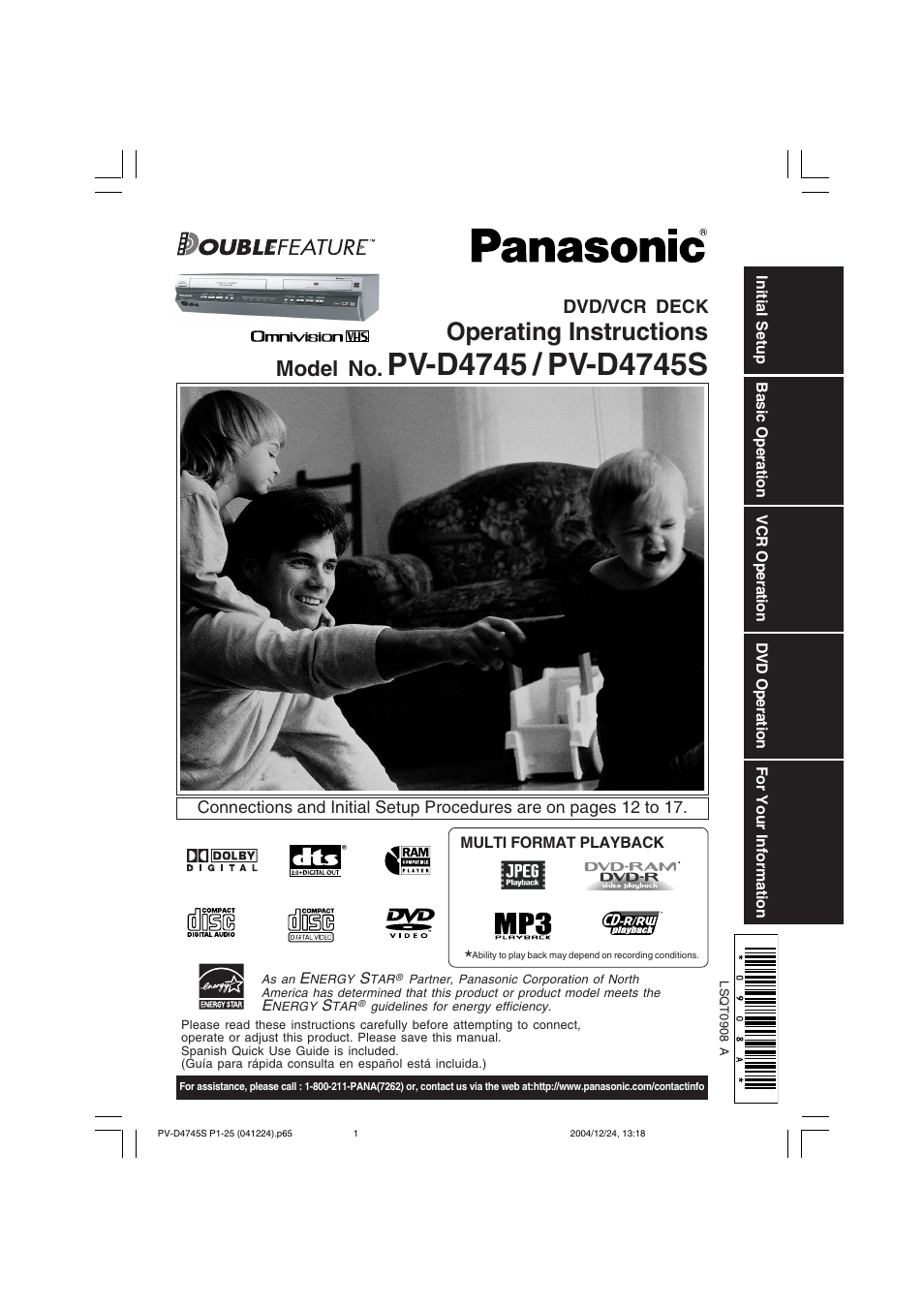 Panasonic PV-D4745S User Manual | 72 pages