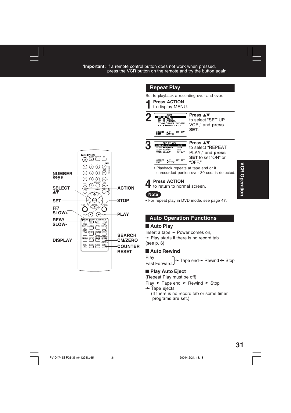 Panasonic PV-D4745S User Manual | Page 31 / 72