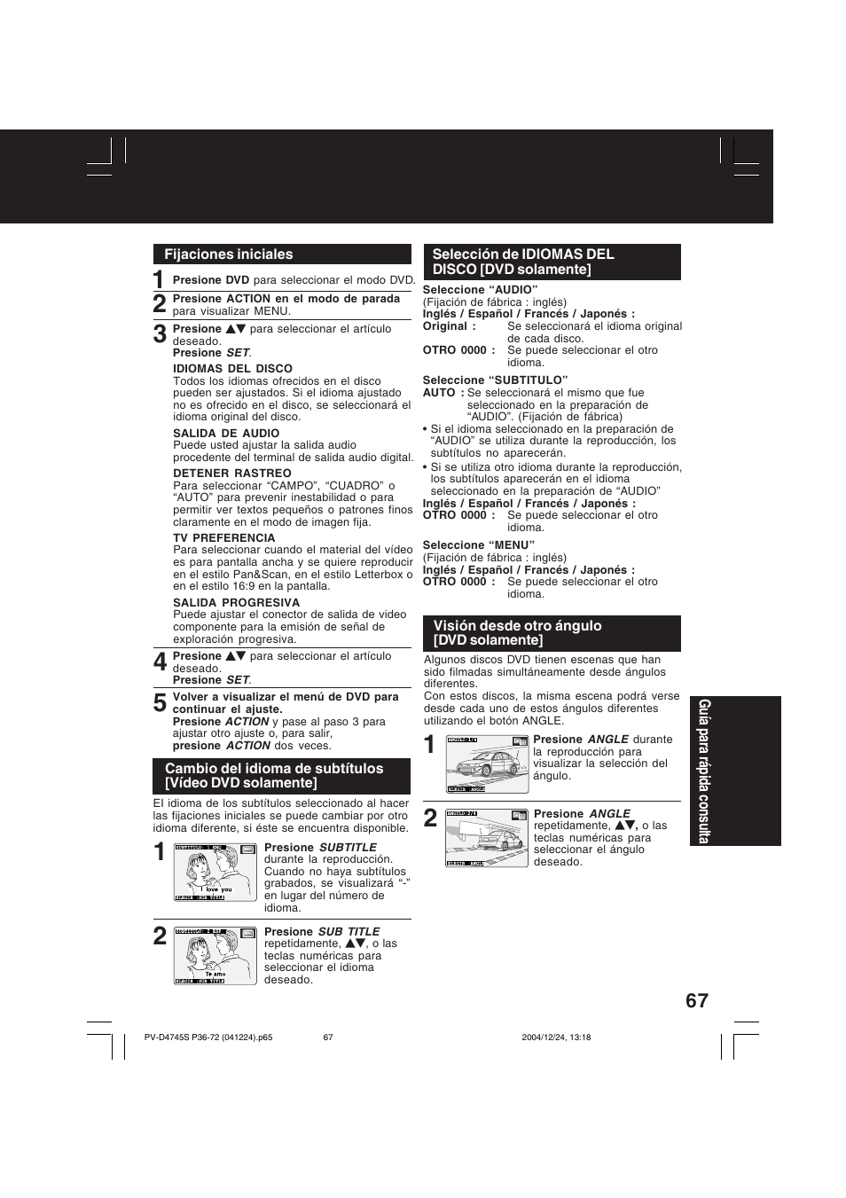 Panasonic PV-D4745S User Manual | Page 67 / 72