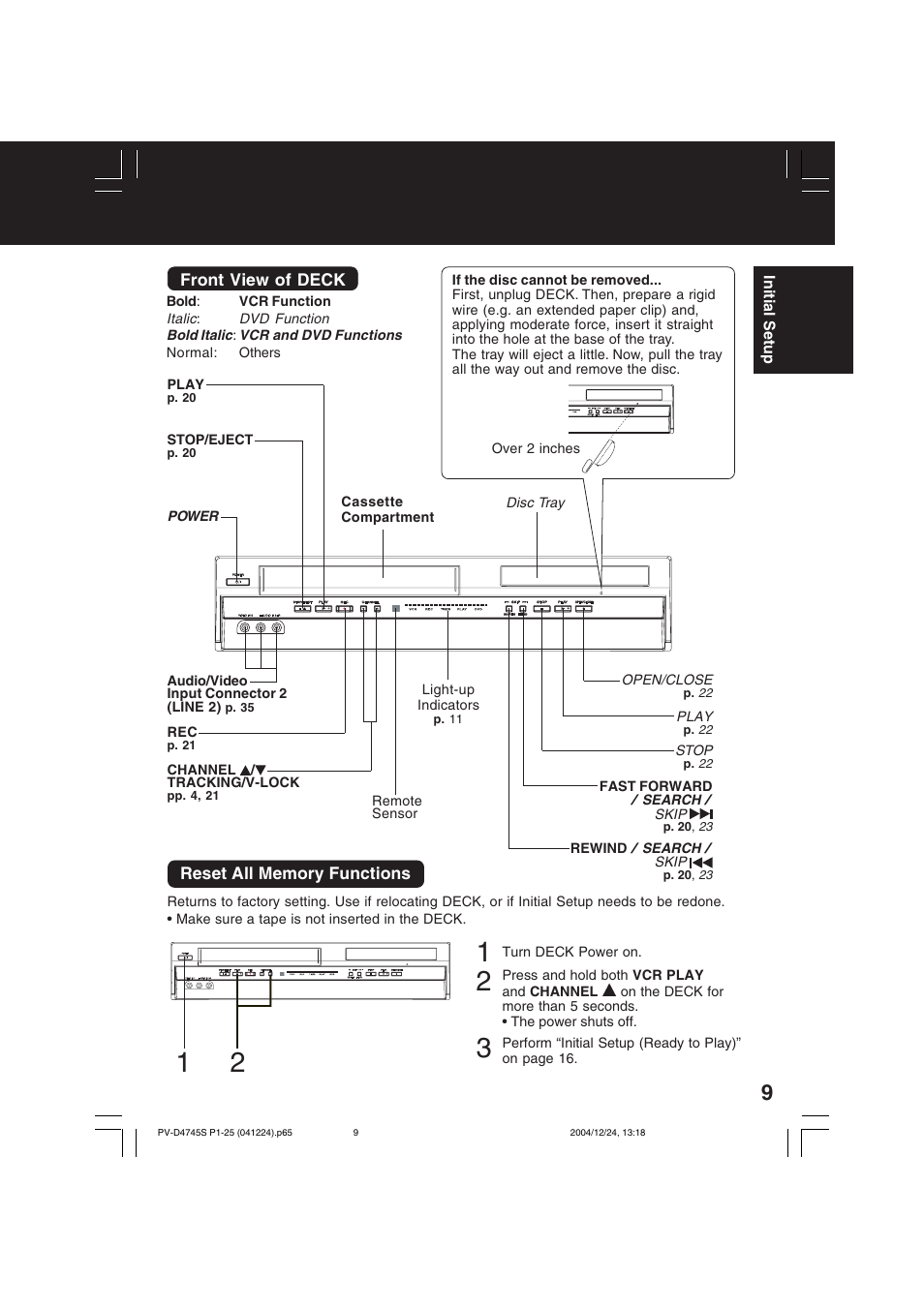 Panasonic PV-D4745S User Manual | Page 9 / 72