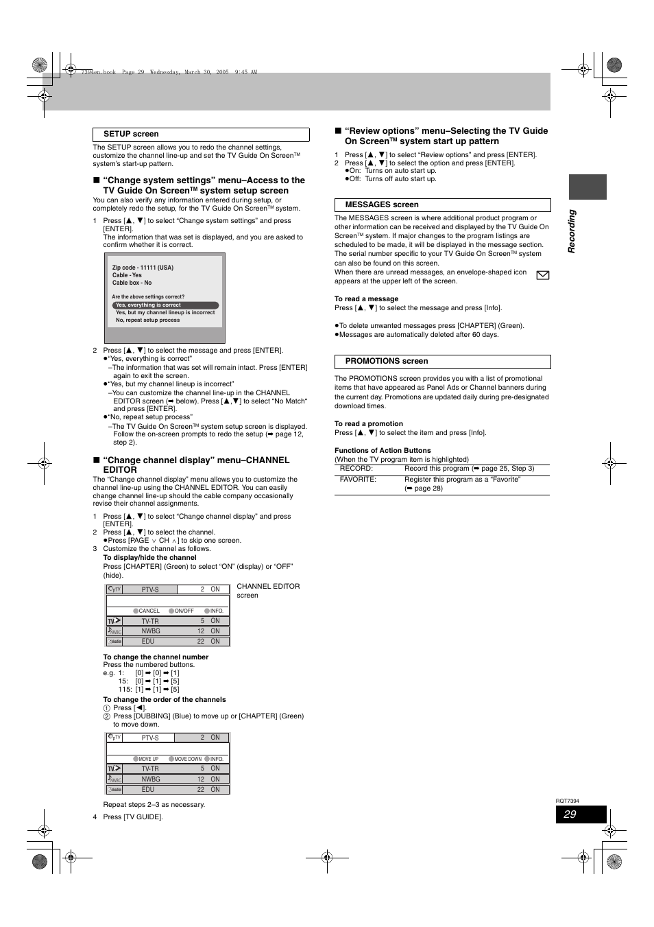 Panasonic DMR-E500H User Manual | Page 29 / 84