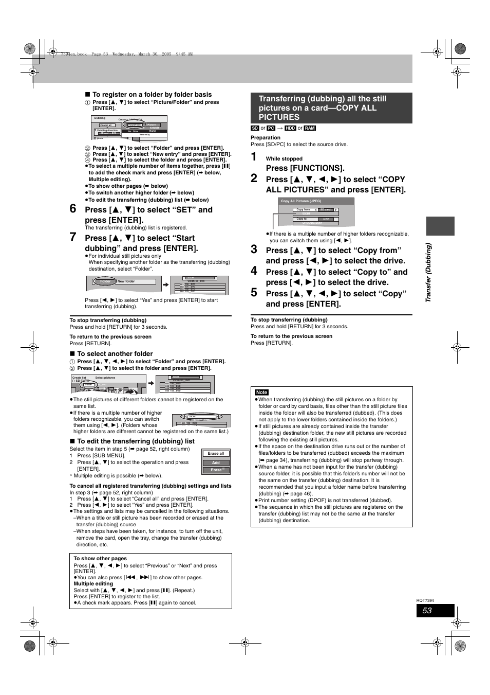 Press [ 3 , 4 ] to select “set” and press [enter, Press [functions | Panasonic DMR-E500H User Manual | Page 53 / 84