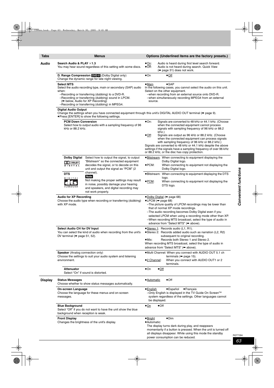 Panasonic DMR-E500H User Manual | Page 63 / 84