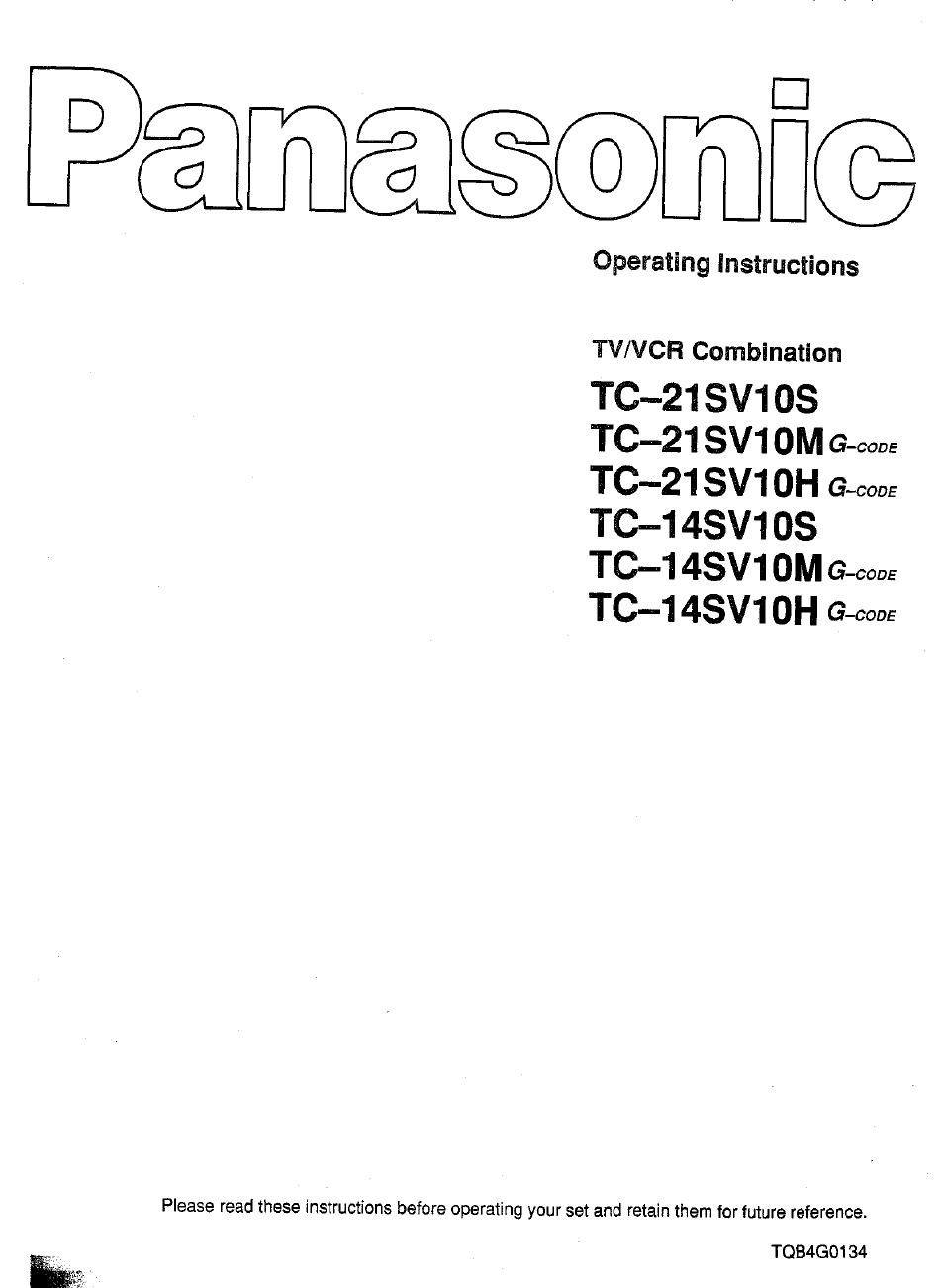 Panasonic TC-21SV10M  EN User Manual | 31 pages