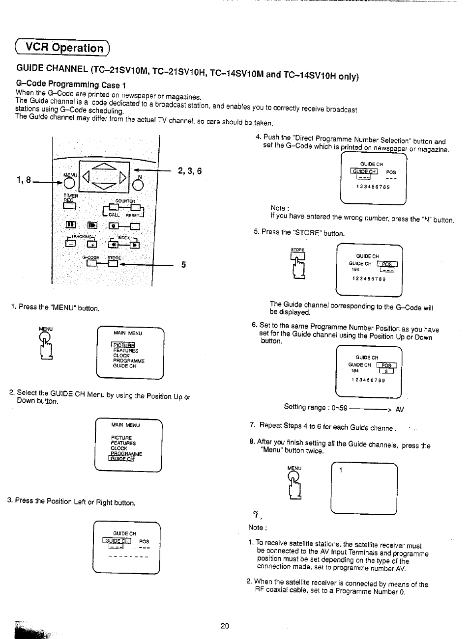 Ш ie is, Down button, 1ешоё.ш | Vcr operation) | Panasonic TC-21SV10M  EN User Manual | Page 23 / 31