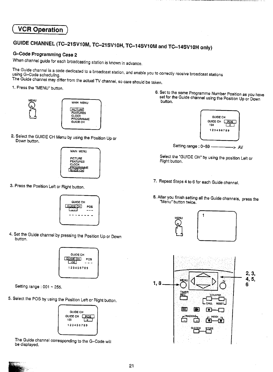 Vcr operation ) | Panasonic TC-21SV10M  EN User Manual | Page 24 / 31