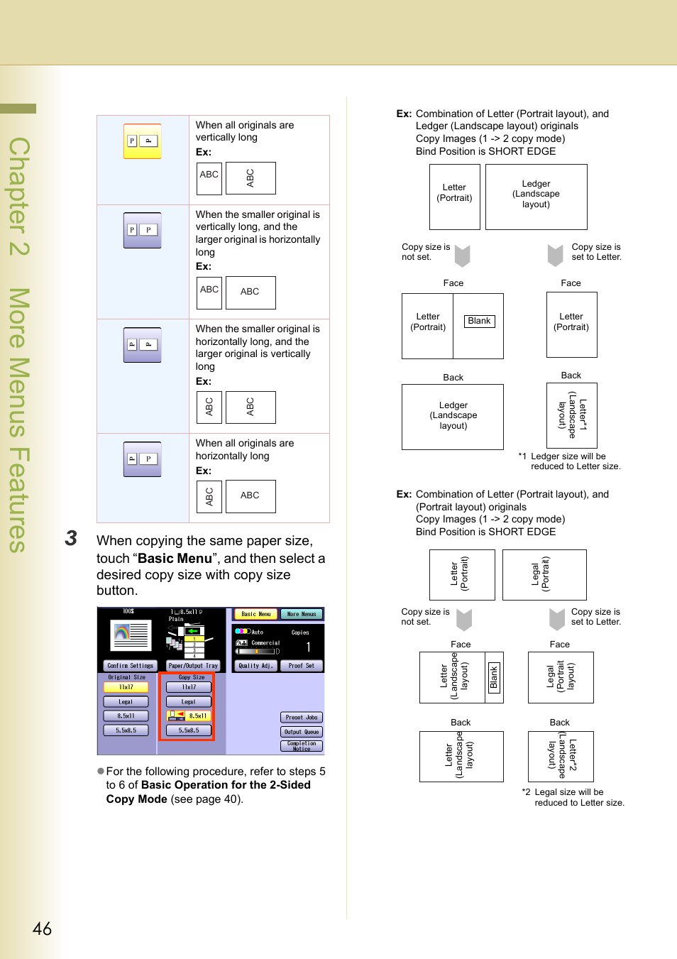 Chapter 2 more menus f eatures | Panasonic DP-C263  EN User Manual | Page 46 / 98