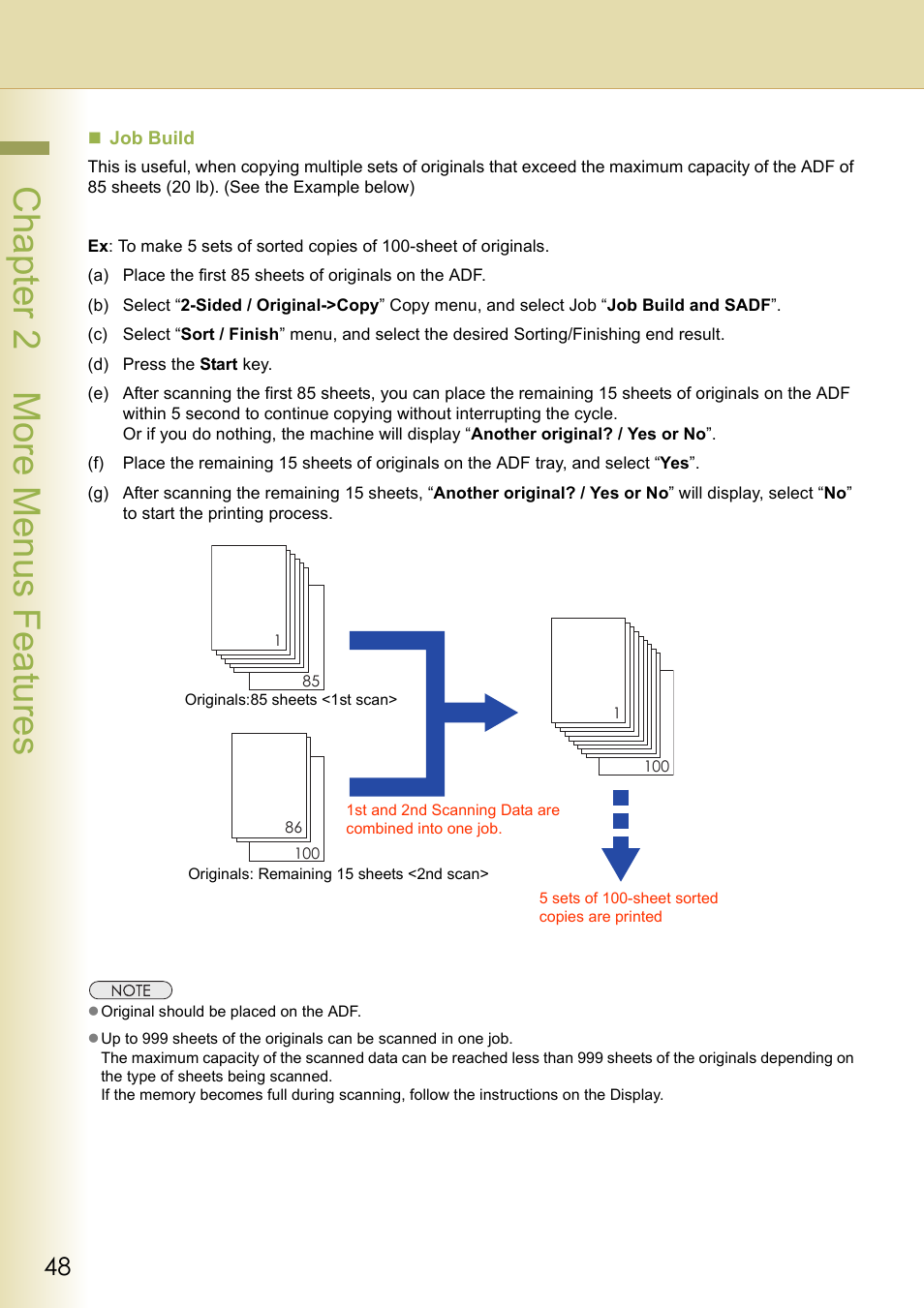 Chapter 2 more menus f eatures | Panasonic DP-C263  EN User Manual | Page 48 / 98