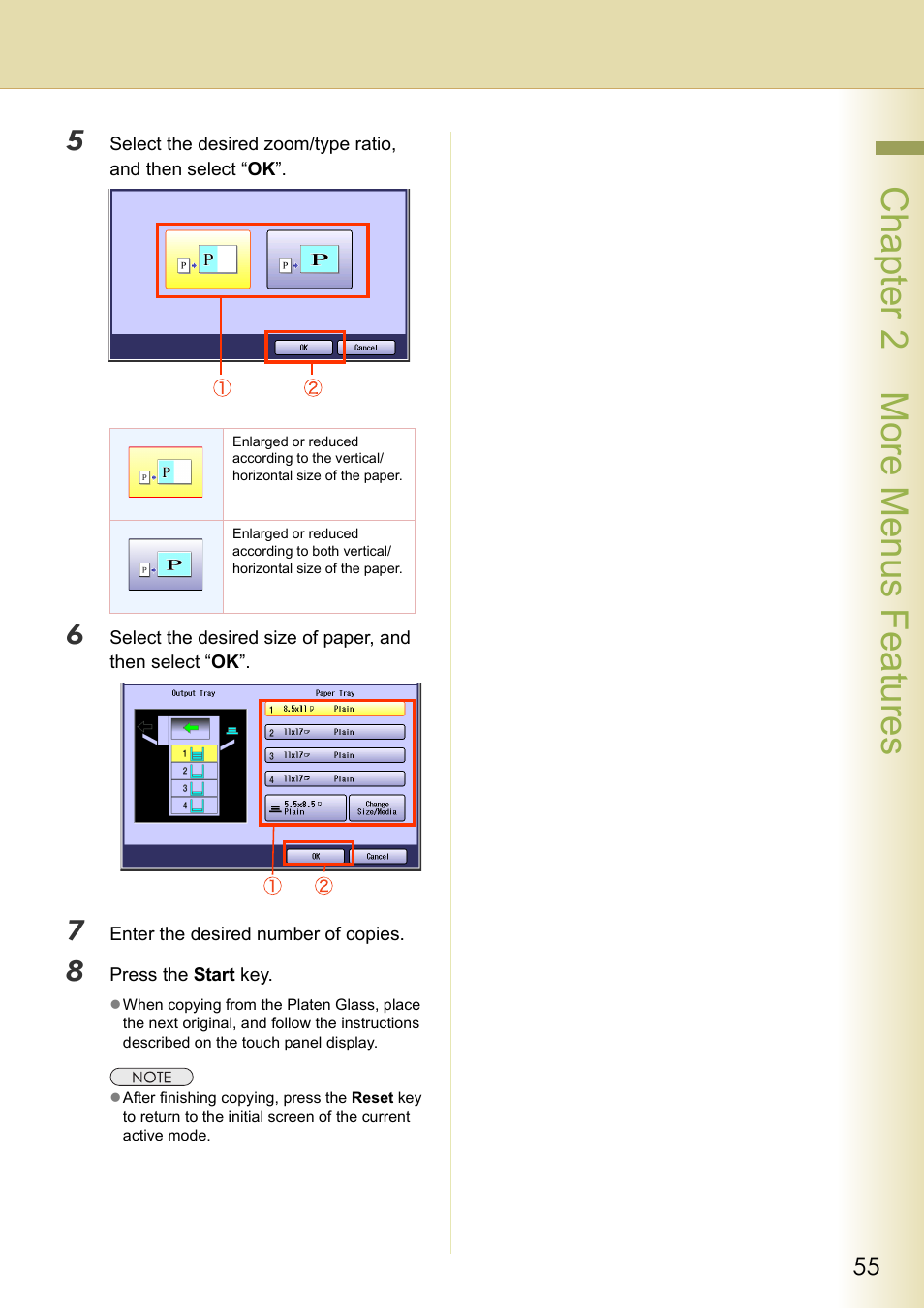 Chapter 2 more menus f eatures | Panasonic DP-C263  EN User Manual | Page 55 / 98