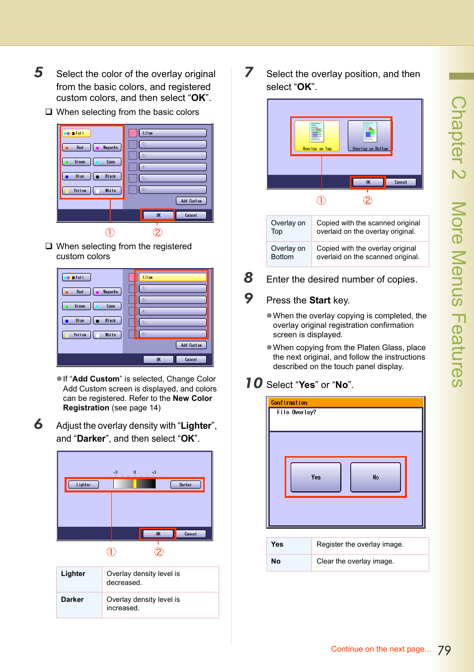 Chapter 2 more menus f eatures | Panasonic DP-C263  EN User Manual | Page 79 / 98