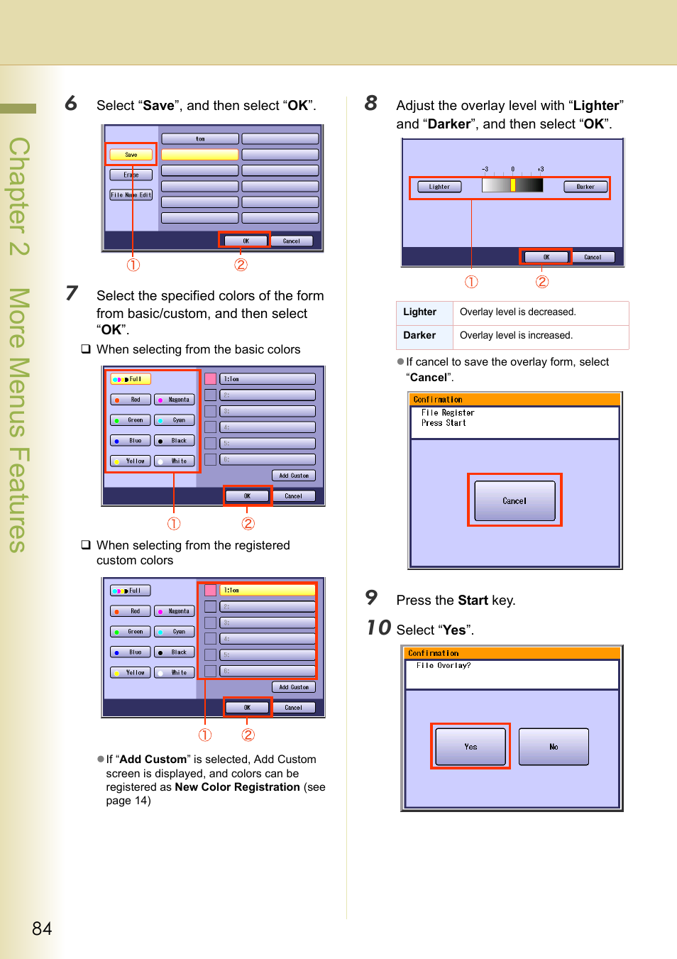 Chapter 2 more menus f eatures | Panasonic DP-C263  EN User Manual | Page 84 / 98