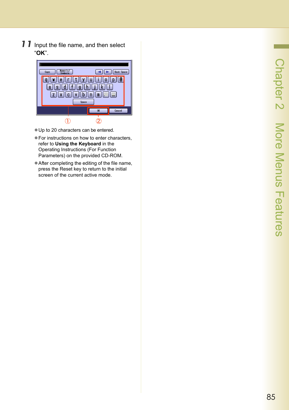 Chapter 2 more menus f eatures | Panasonic DP-C263  EN User Manual | Page 85 / 98