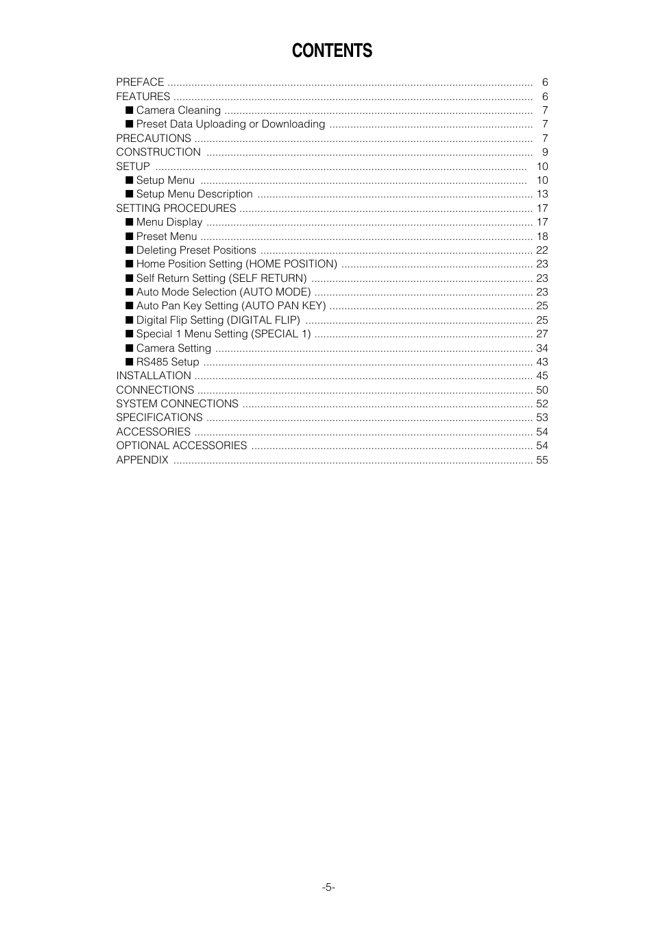 Panasonic WV-CS854B User Manual | Page 5 / 56