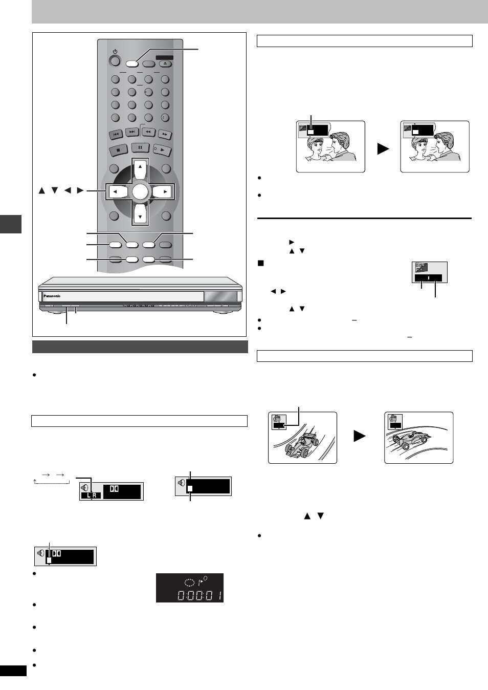 Advanced operations, Convenient features, I love you | Je t’aime, Ad v a nc ed ope rations, Press [audio, Press [subtitle, Press [angle/page, Changing soundtracks, subtitles and angles, Double re-master audio only | Panasonic DVD-F85 User Manual | Page 14 / 28