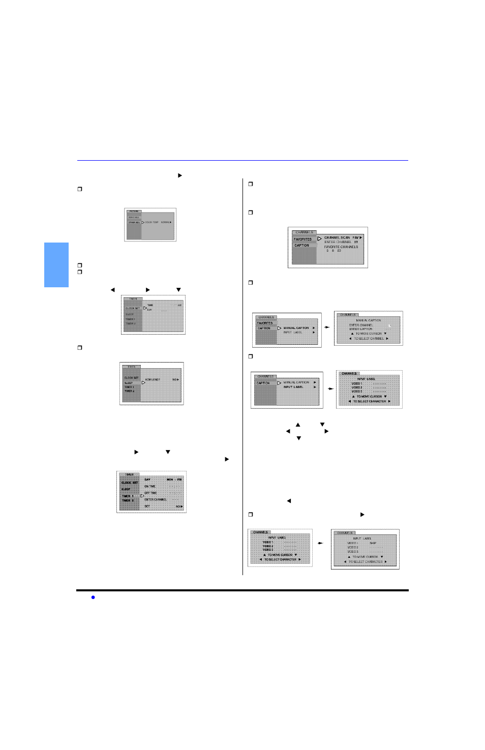 Timer, Channels | Panasonic CT-27SC13 User Manual | Page 14 / 64