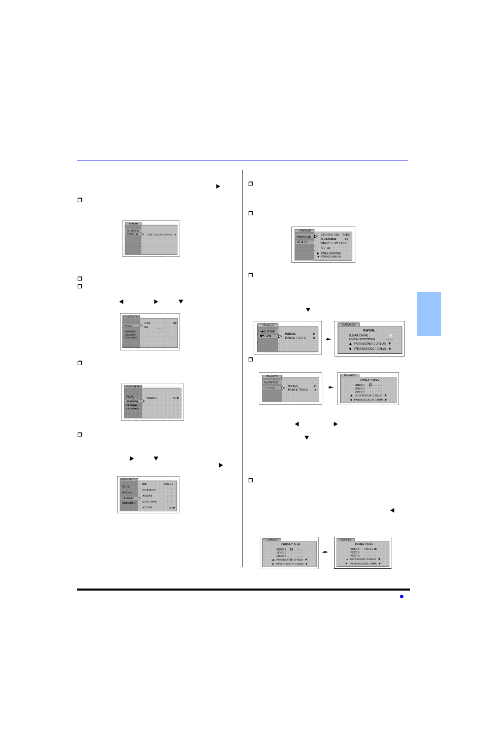 Cronometro, Canales | Panasonic CT-27SC13 User Manual | Page 33 / 64