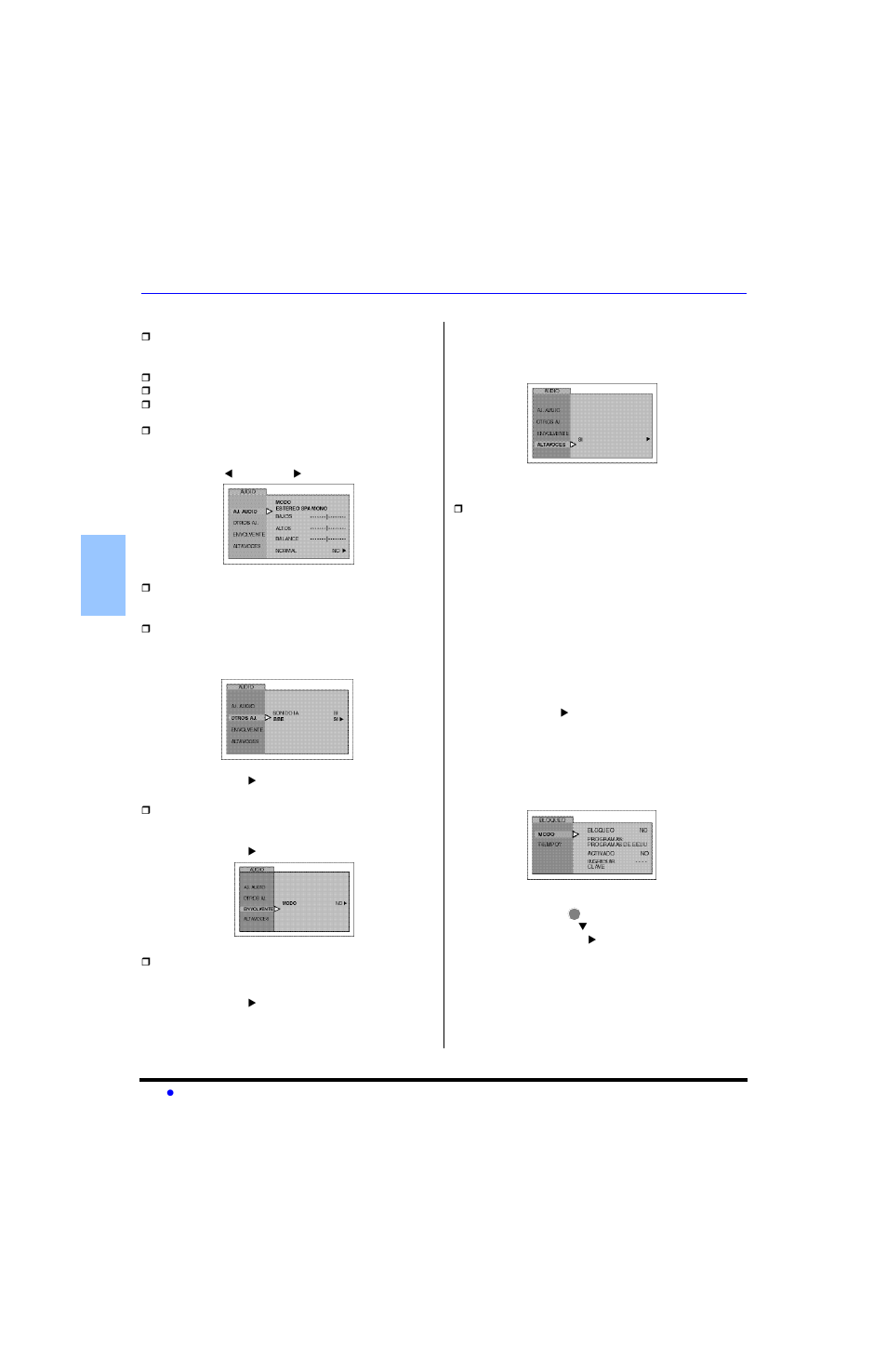 Audio, Bloqueo | Panasonic CT-27SC13 User Manual | Page 34 / 64