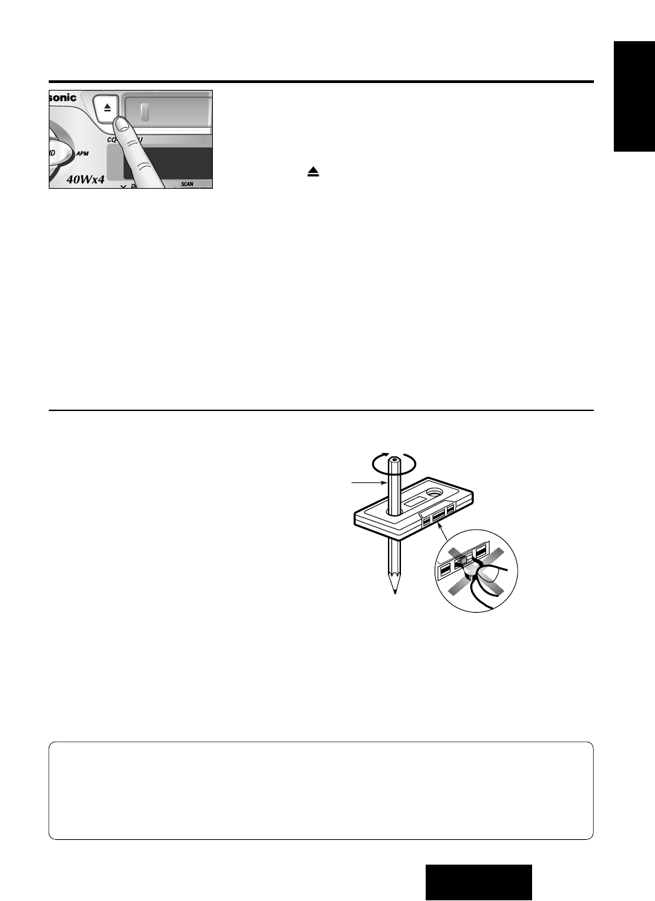 Stopping and ejecting the tape | Panasonic CQ-RG131U User Manual | Page 15 / 72