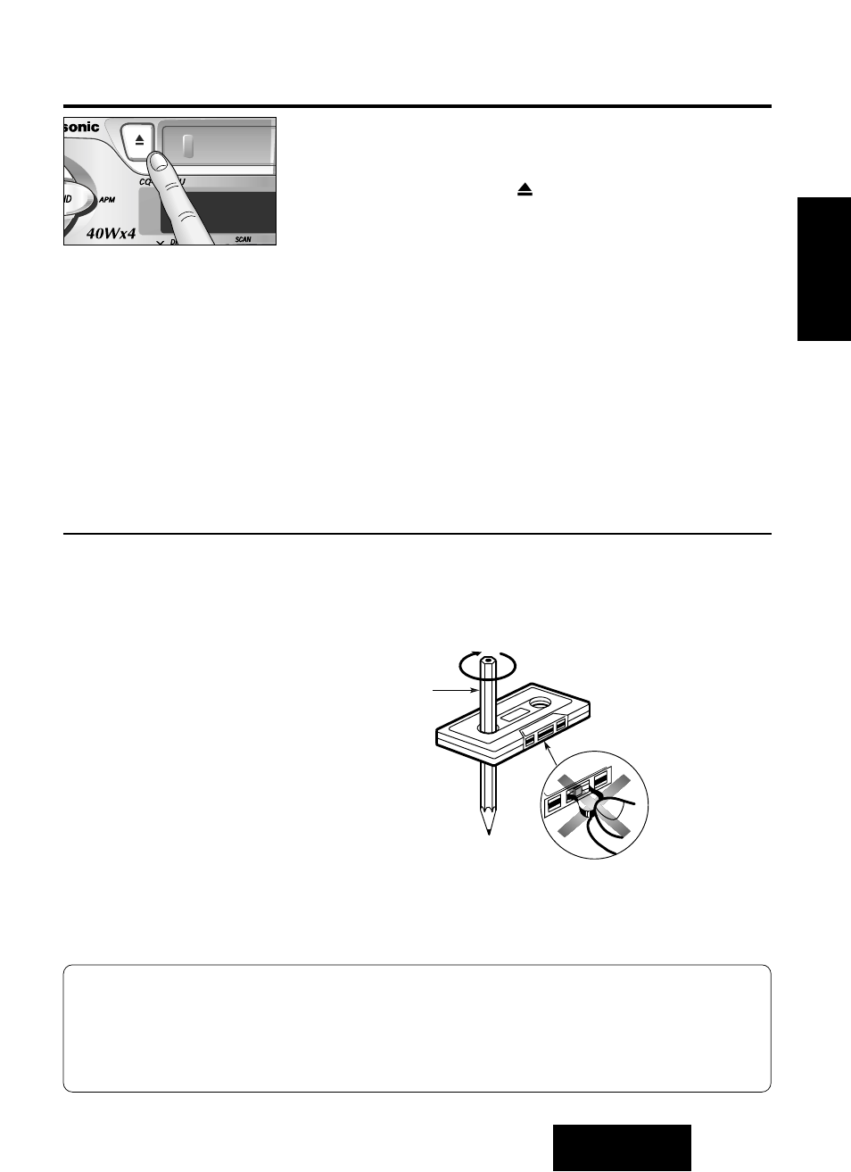 Arrêt et éjection de la cassette, À propos des cassettes | Panasonic CQ-RG131U User Manual | Page 35 / 72