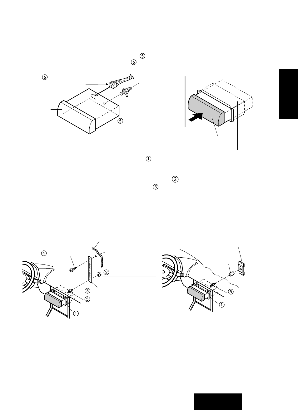 Fixer l’arrière de l’appareil, Utilisation de la plaque de support arrière ቤ | Panasonic CQ-RG131U User Manual | Page 43 / 72