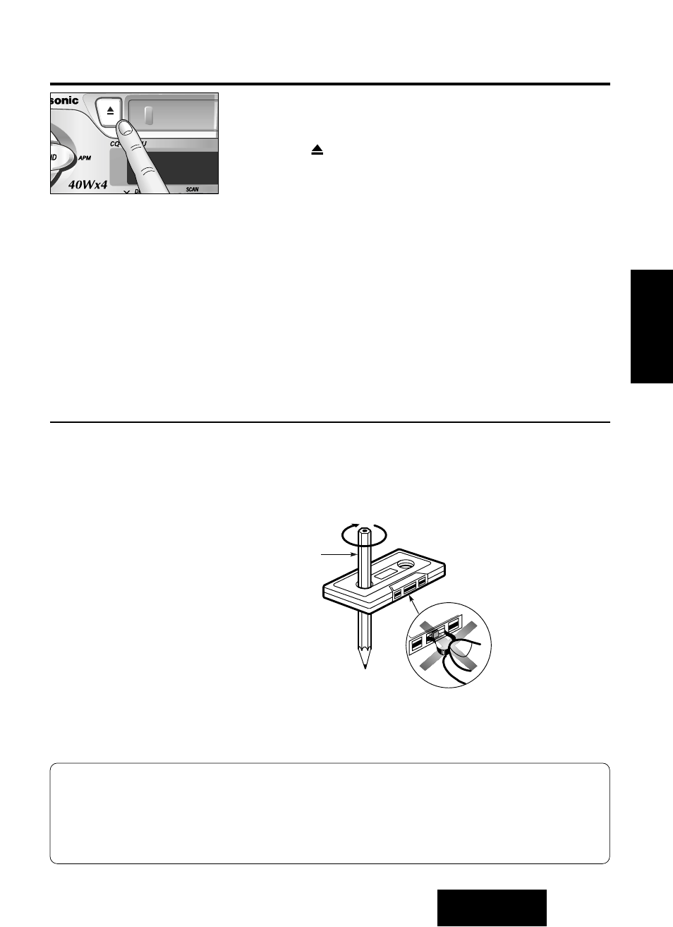 Cómo parar y eyectar la cinta, Notas sobre las cintas cassette | Panasonic CQ-RG131U User Manual | Page 55 / 72