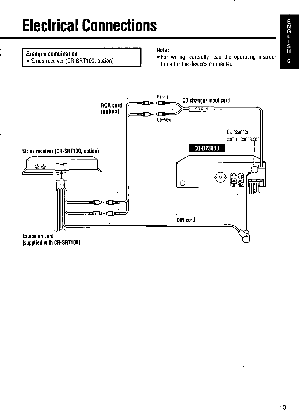 Electrical connections | Panasonic CQ-DP383U User Manual | Page 13 / 28